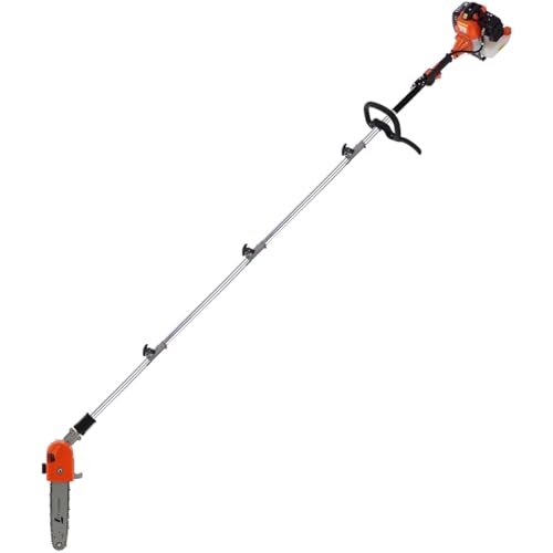 GT GARDEN Élagueuse thermique sur perche avec tête orientable, 52 cm3, 3 CV, longueur 4.15 mètres