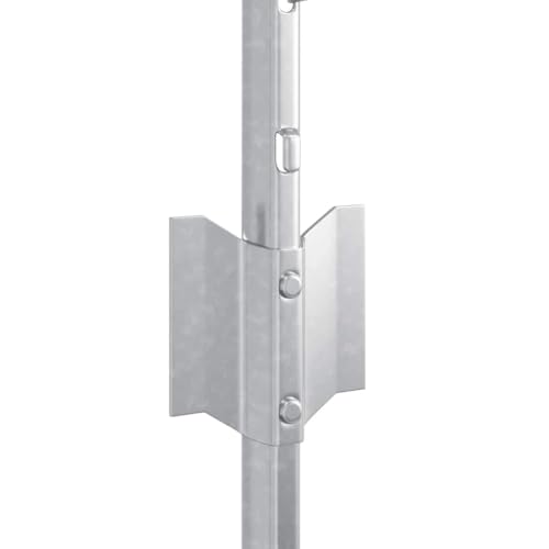 Poste de valla 5 pcs plateado 80 cm de acero plata 6