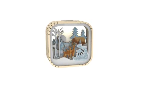 Duswen 3D Wooden Puzzle Assemble Bedside Night Light Diy Model Night Lamp Home Decoration cover