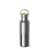 Klean Kanteen Rise Reflect Insulated Water Bottle - Reusable Water Bottle for Quick Hydration - Vacuum Insulation - Dishwasher-Safe - Bamboo Cap - Stainless Steel - 16 oz