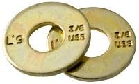 1/4 L-9 USS Tension Flatwasher Alloy Zinc-Yellow RoHS Compliant (Made in USA) (Quantity: 100 pcs) - Inside Diameter: 1/4 inches