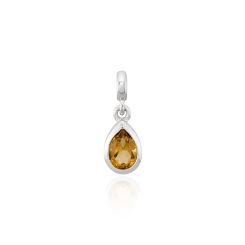 Pendentif goutte en argent 925 d'une brillance absolue et gemme scintillante