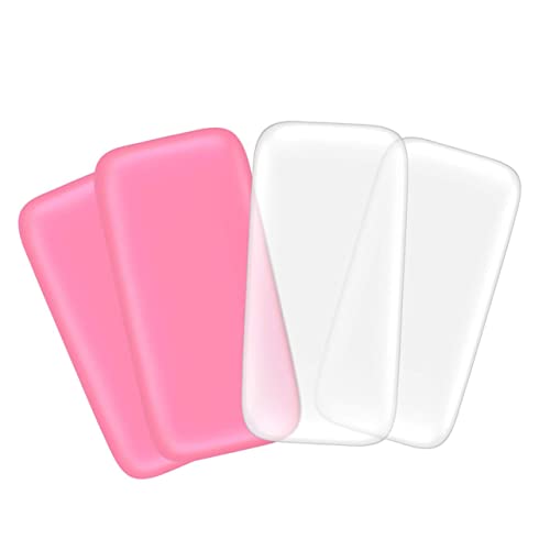 BESTYASH 4 piezas Almohadillas de Silicona para Pestañas para Extensiones de Pestañas de Usar Salones y Personal Transparente Rosa