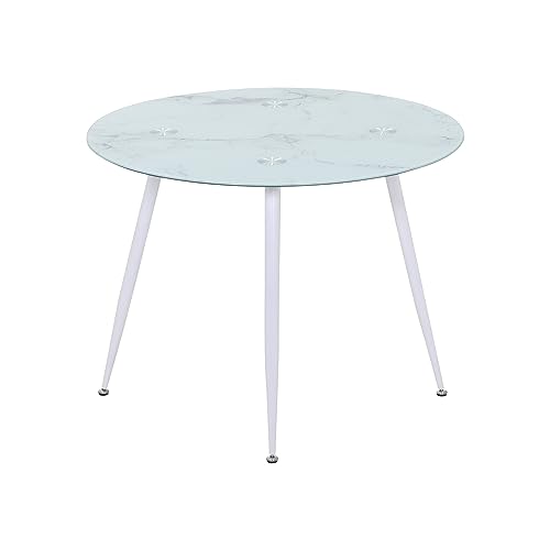 Mog Casa Mesa De Comedor Fija Redonda Corin 100 X 100 X 75 Cm Ideal Para Cocina O Salón Ideal Para 3 A 4 Personas Tablero Con Efecto Mármol Bla Mog Casa Mesa De Comedor Fija Redonda Corin 100 X 100 X 75 Cm Ideal Para Cocina O Salón Ideal Para 3 A 4 Personas Tablero Con Efecto Mármol Bla