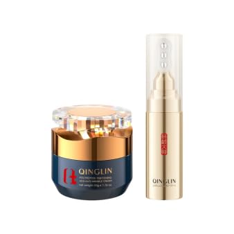 QINGLIN Ensemble crème pour le visage et les yeux - Crème raffermissante anti-rides polypeptide