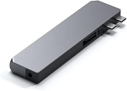 SATECHI Pro Hub Max Adapter - USB4, USB-A Data, USB-C Data, Gigabit Ethernet, SD/Micro SD Port and Audio Jack - Compatible with MacBook Pro M1 Pro & M1 Max, 2020 MacBook Air/Pro M1 (Space Gray)