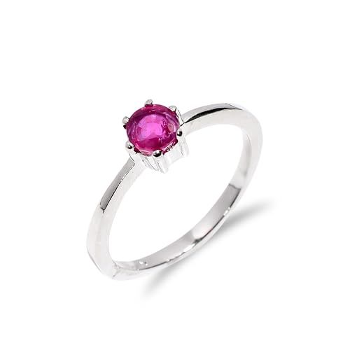 Bague en rubis naturel et argent 925 fait main style vintage