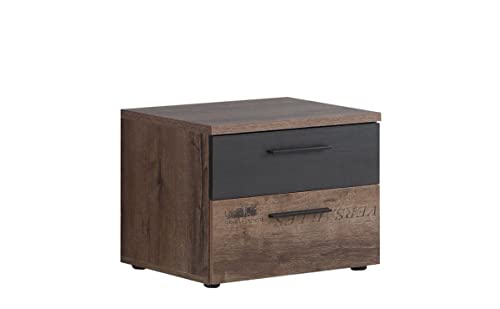 expendio Nachttisch Joyce 3 Schlammeiche 52x41x42 cm Nachtkonsole...