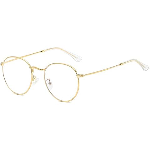 MIGOO Gafas Filtro Luz Azul Metal Redondas Cover