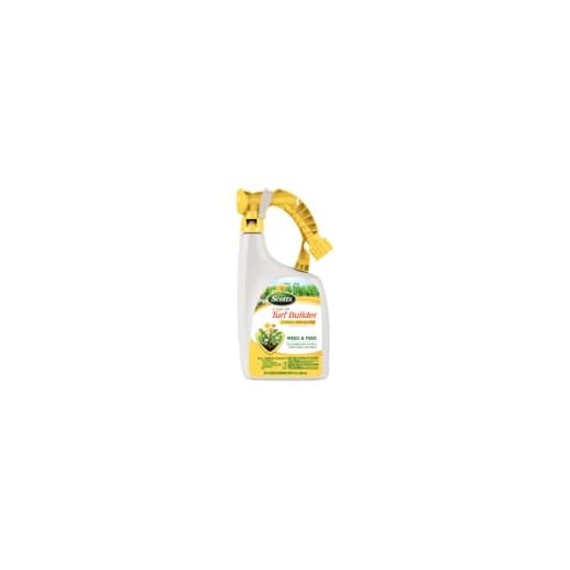 Scotts Liquid Turf Builder Lawn Fertilizer with Plus 2 Weed Control (Liquid Lawn Fertilizer plus Dandelion, Clover & Other Lawn Weed Killer) 32oz