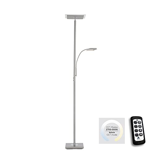 SellTec LED Stehlampe, Deckenfluter dimmbar mit Leseleuchte, moderne...