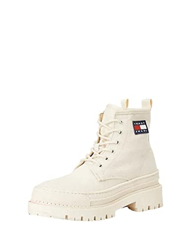 Tommy Jeans Damen Stiefeletten Schuhe Foxing Schnürboots Logoschriftzug...