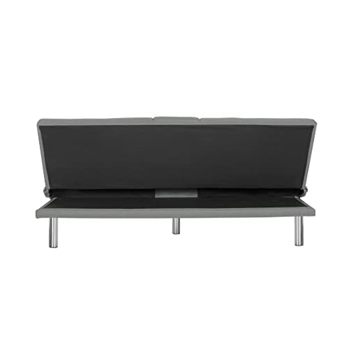 Futon Sofa Loveseat Convertible Sleeper Couch Bed Daybed Loveseat, Folding Recliner With 2 Cup Holders, Metal Legs, Removable Soft Pillow-Top Armrest For Living Room Small Place #TOP7