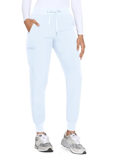 Image of COZYFIT Womens Scrub Pants - Soft Stretch Yoga Style with 5 Pockets, Slim Fit Jogger Scrubs Pants for Women