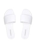 Verdusa Women's Open Toe Flat Sandals Beach Slides Outdoor Shoes White 7