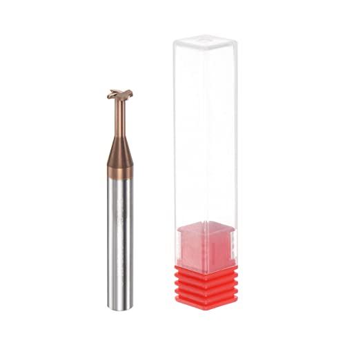 Image of HARFINGTON T Slot End Mill Milling Cutter 6mm Cutting 1mm Depth 6mm Shank Solid Carbide Titanium Coated 4 Flutes for Stainless Steel Alloy