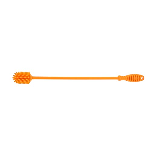 HOMOCONO 1pc Silicone Bottle Brush Sink Scrubber Bottle Scrub Brush Cup Scrubber Bottle Cleaner Brush Long Bottle Cleaning Brush Flexible Cleaner Brush Orange Food Grade Silicone