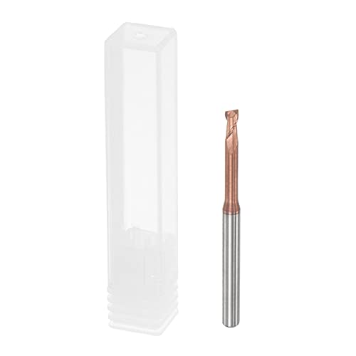 Image of uxcell Square Nose End Mill, 3mm Solid Carbide AlTiSin Coated Long Reach CNC Router Bits 2 Flutes Milling Cutter with Extended Neck, 20mm Cutting Length 4mm Shank