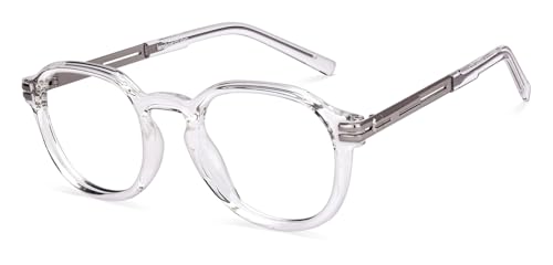 Image of Lenskart Studio | Hip Hop Ft. Divine | Crystal Full Rim Rectangular Zero Power Bluecut & Antiglare Computer Eyeglasses For Eye Protection And Strain | Men & Women | Medium | LK E000088