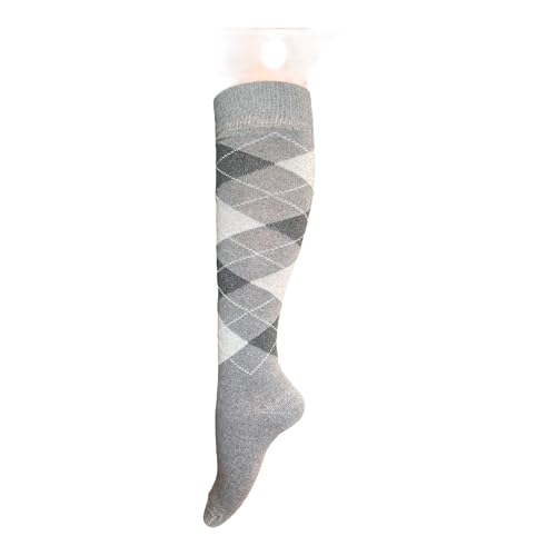 6 Pairs Women's/Ladies knee High Horse Design Argyle Rich Cotton Equestrian Riding Boot Socks,Uk Size 4-7