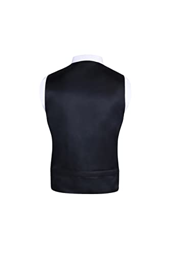 S.H. Churchill & Co. Men’s 100% Wool Formal Vest and Tie Set – Includes Black Vest and Matching Black Satin Bow Tie3