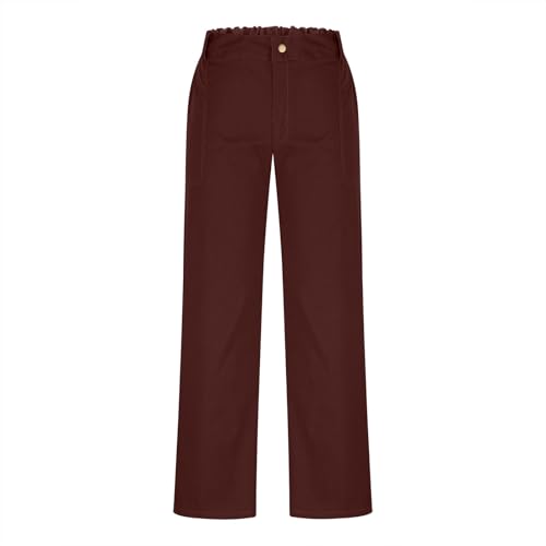 MCILLO Business Casual Pants for Women 2025 High Waisted Straight Leg Cargo Pants with Pockets Trousers Workwear3