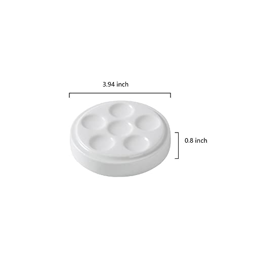 Ceramic Paint Palettes Porcelain Paint Mixing Tray Saucer Nesting Trays for Watercolor Gouache Painting,5 Wells,4 inch Stackable. - Image 7