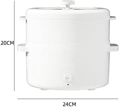 iCoKg Electric Hot Pot, Portable Electric Skillet 2L Multi Cooker 220V Home Electric Cooking Machine Single/Double Layer Hot Pot Dormitory Multifunction Non-Stick Pan,B