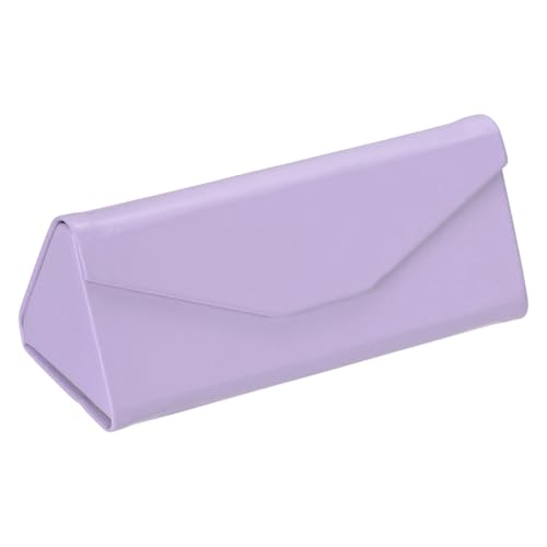 Image of PATIKIL Foldable Glasses Case, Triangle Magnetic Sunglasses Organizer Case PU Leather Hard Eyeglass Case (1 Pcs)