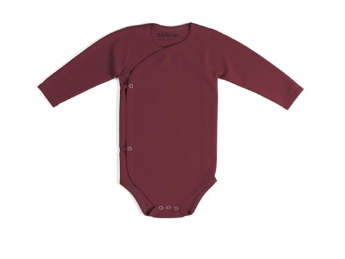 Sämann Wickelbody Langarmbody aus 100% Bio Baumwolle gerippt Raspberry |...