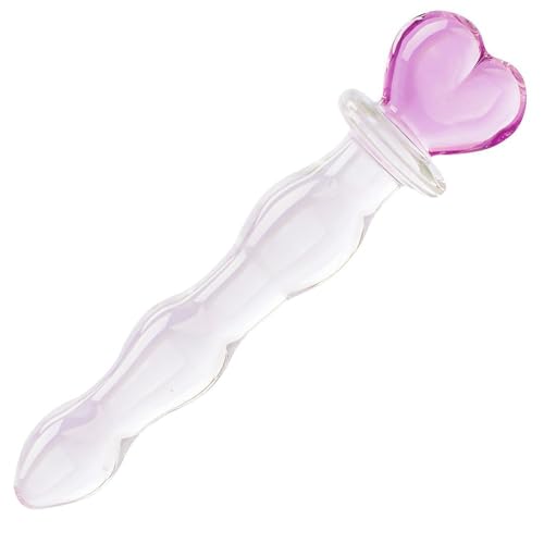 Crystal Glass Pleasure Wand Dildo Penis - AKStore - Pink (Pink-Heart)