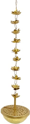 Image of Iron Flower Hanging Insence Burner | Dhuna Loban Burner Dhooni Dhoop Dhuni |Hanging Dhoop Batti Agardan Hanging Decor (Pack Of 1), Gold