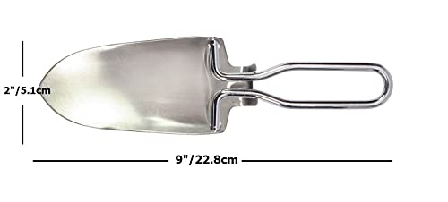 RUTICH Stainless Steel Folding Trowel, Lightweight Mini Garden Trowel Great for Light Gardening and Camping, Comes in a Holster