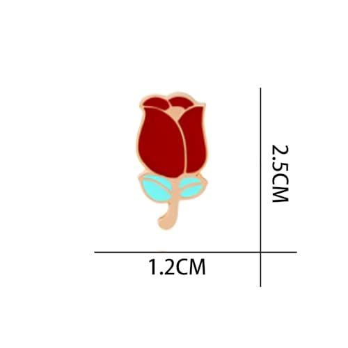 Red Tulips Cartoon Enamel Pins Creative Brooch Lapel Pin Badge Cute Metal Brooch Pins Accessories Decoration for Girls Boys Women Clothes Backpacks Decor2