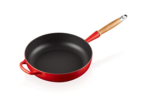 LE CREUSET Signature gusseiserne Sautépfanne mit Holzgriff 28 cm Kirschrot, 20259280600422