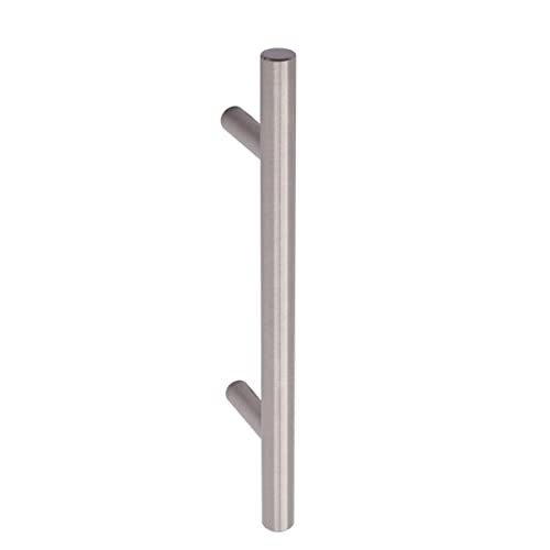 Image of South Main Hardware Euro Bar Cabinet Drawer Pull Handle (3 /8 inch Diameter), 5.88 inch Length (3.5 inch Hole Center), Satin Nickel, Mounting Hardware Included, 10-Pack