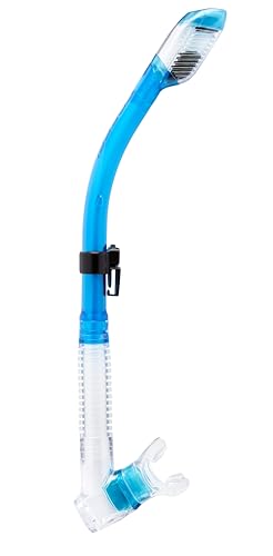 Cressi Adult Diving Dry Snorkel with Splash Guard and Top Valve | Supernova Dry: Designed in Italy