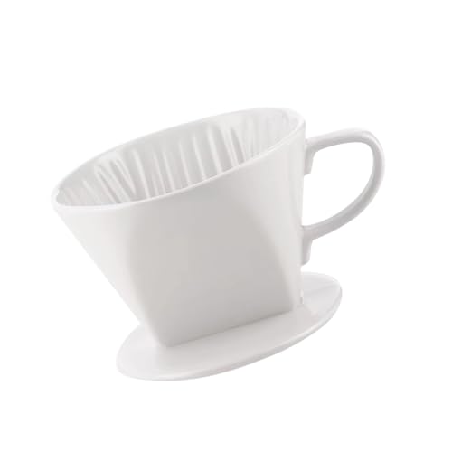 Cafetera de porcelana con filtro de café de cerámica, reutilizable, portátil, para verter sobre la cafetera