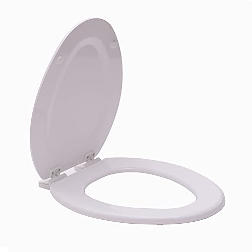 Wood White Toilet Seat - Standard Wood White Toilet Seat Oval - Durable white Wood Toilet Seat - Easy Clean Toilet Seat Wood for Round