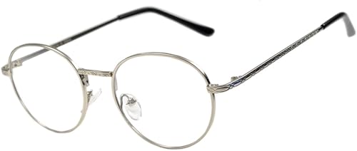 OWL Round Retro Vintage Women's Men's Clear Glasses Metal Spring Hinge Frame
