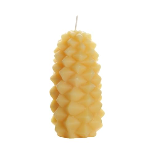 Big Dipper Wax Works Large Pinecone Candle – Handcrafted 100% Pure Beeswax, 25-Hour Burn, Unscented Eco-Friendly Winter & Holiday Décor, Natural Sculpted Candle, 5” x 2.5”