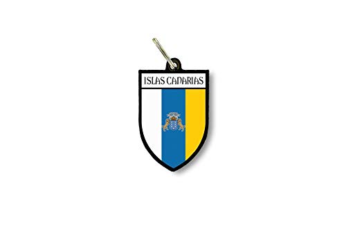 Porte cles cle clefs imprime double face drapeau canaries