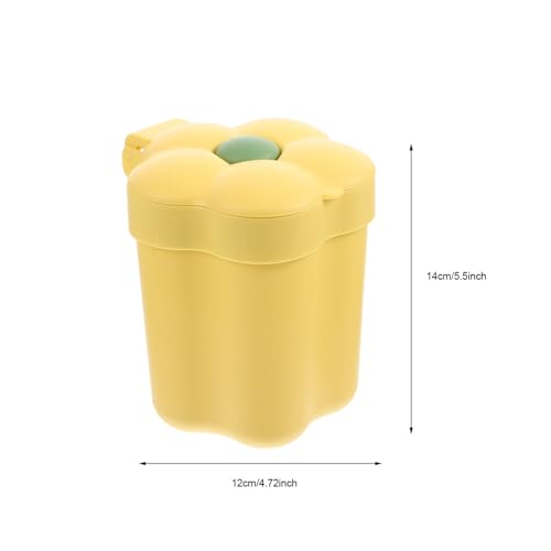 Image of Cabilock Flower Shaped Mini Trash can with Lid Small Desktop Trash can Cartoon Garbage can for Desk Bedroom Office Study Table Top Waste .51 X 4.72 X 4.72 in