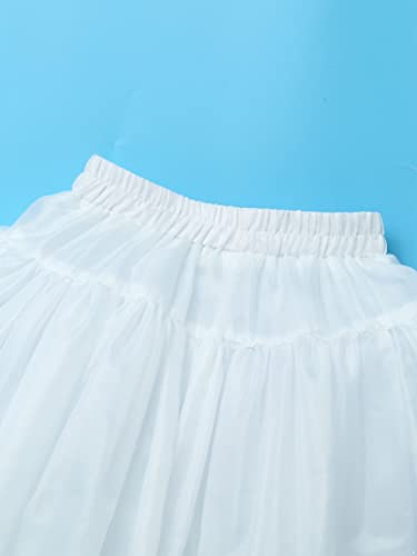 Kids Girls Layered Petticoat Tutu Skirt Wedding Flower Girls Hoopless Crinoline Half Slip4