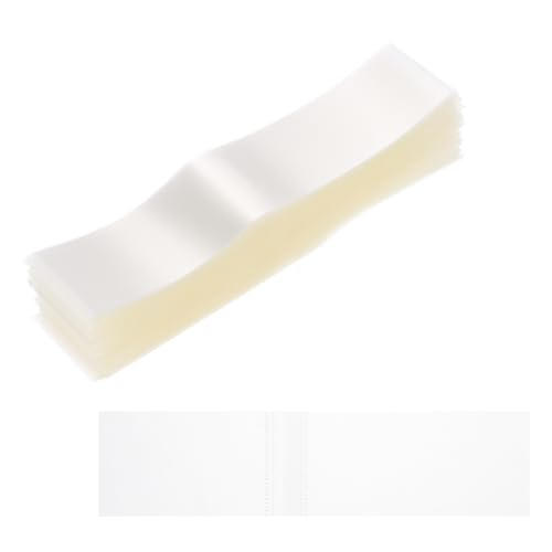 Image of PATIKIL 115x28mm PVC Perforated Shrink Bands, 1000Pcs 0.05 mm /2 Mil Thickened Heat Shrink Seal Wrap Fit for 2.5 inch-2.75 inch Cap Diameter Essential Oil Bottles Jars Cans Tin, Clear