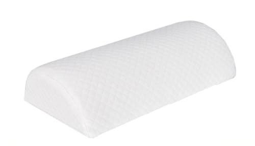 Riazdiw 半円形高反発ウレタンピッロー 足枕 腰枕 足まくら ひざ下枕 ランバーサポート足楽 快眠枕 体圧分散 ふわふわもちもちベロア生地 足のむくみ ポリエステル (ホワイト,42*18*10cm)