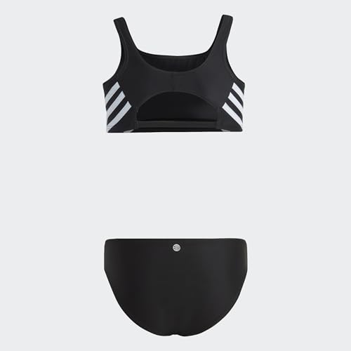 Adidas Mädchen 3-Stripes Bikini, Black/White, 5-6 Years