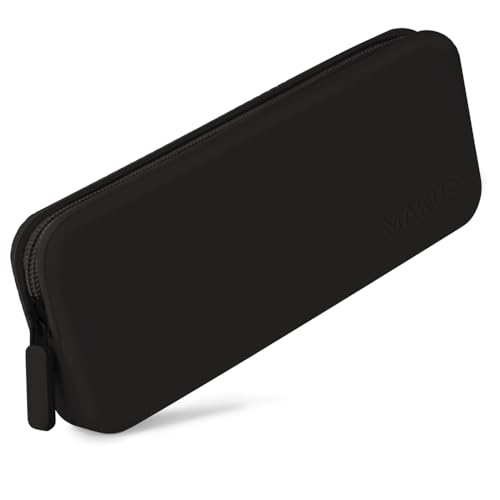 Makup Beauty Bolsa de maquiagem multifuncional, estojo de maquiagem com zíper para organizar cosméticos, pincéis, ferramentas e lápis, lavável, suporte de bolsa de silicone macio, Black Out, Viagens