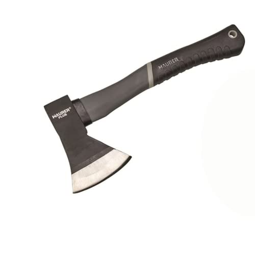 Ascia Spaccalegna di Legno 600 g/Accetta da Taglio con Testa in Acciaio e Manico in Fibra di Vetro/Ascia Universale per Giardino e Campeggio/Piccola Ascia Manuale da Spacco