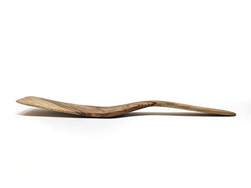 AramediA Wooden Olive Wood Handcrafted Curved Spatula server Pizza-Cake Holder